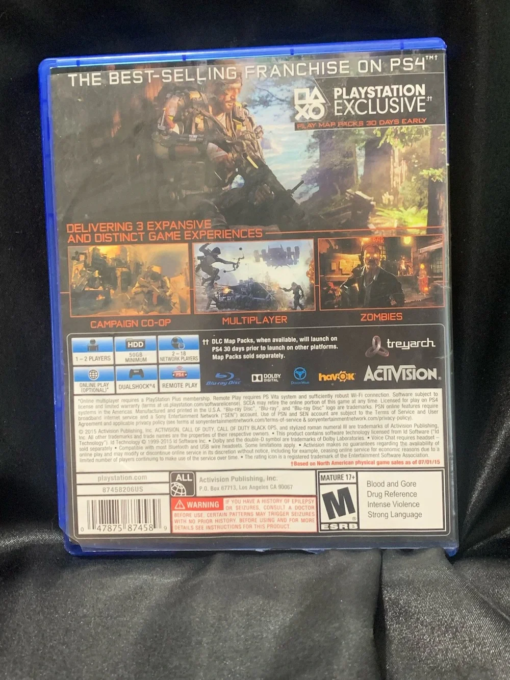CALL OF DUTY Black Ops III PS4 Video Game Rated M EUC